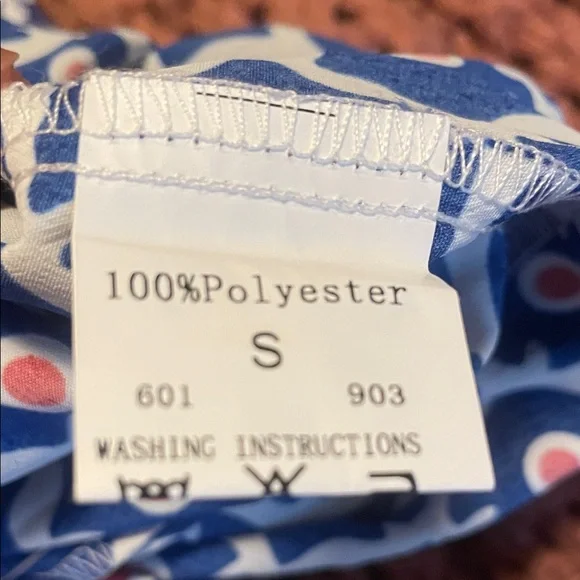 Blue and White Patterned Maxi Dress - Picture 2 of 3